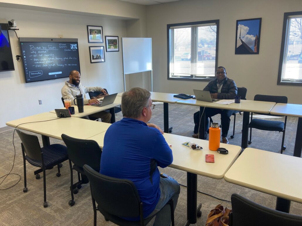 Doctor Bartholomew's Christian Ethics class meets at Saint Paul School of Theology